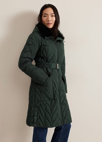 Phase Eight Hollie Quilted Puffer Coats Dark Green USA | 2965178-TI